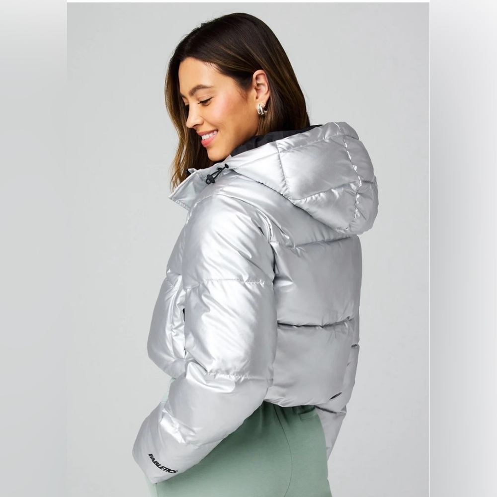 NWT FABLETICS Silver Puffer Jacket